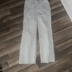 Oraije Light Blue Pinstripe Wide-Leg Jeans